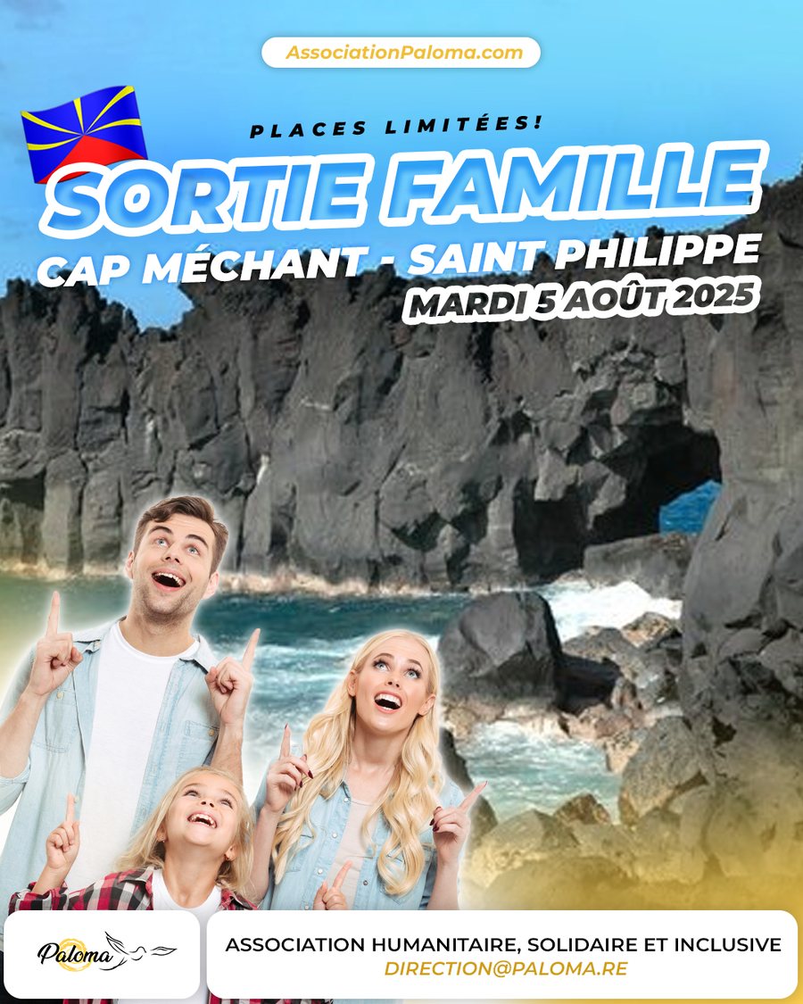 Affiche : sortie famille au Cap Méchant, Saint-Philippe, 5 août 2025