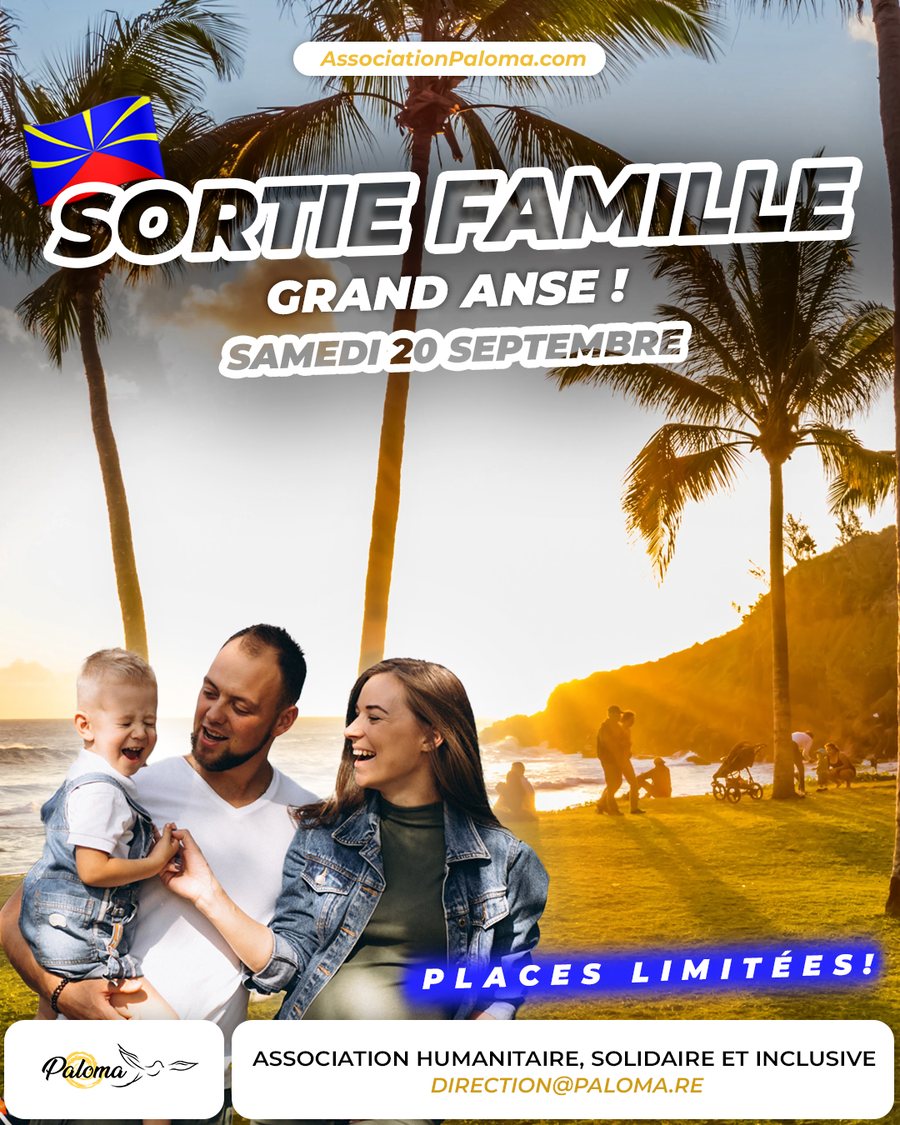 Affiche : sortie famille à Grand Anse, 20 septembre 2025